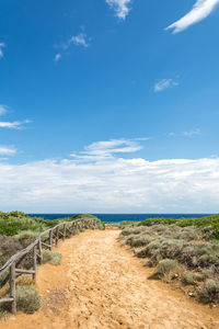 Scenic view of land against sky