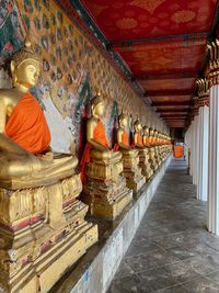 View of statues in temple building