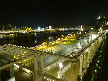 View of bridge at night
