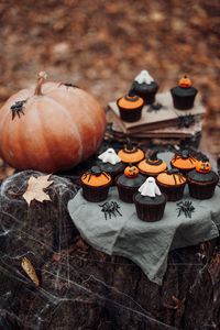 Close-up of pumpkins