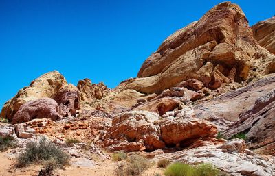 Rock formation against clear sky