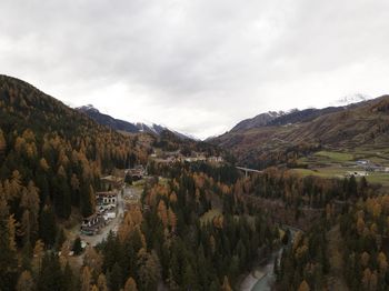 Panoramic view of landscape and mountains against sky