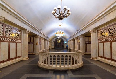 Interior view of metro station in moscow, russia. 
