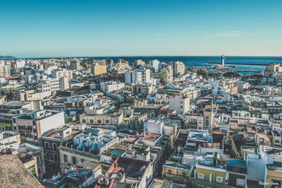 High angle view of city