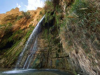 Scenic view of waterfall