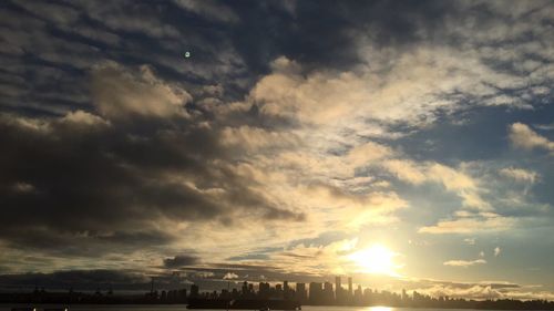 Scenic view of cloudy sky at sunset