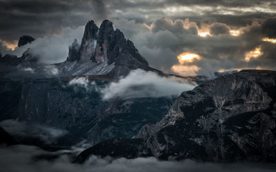 Scenic view of mountain range against sky