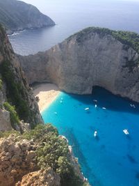 High angle view of sea against sky