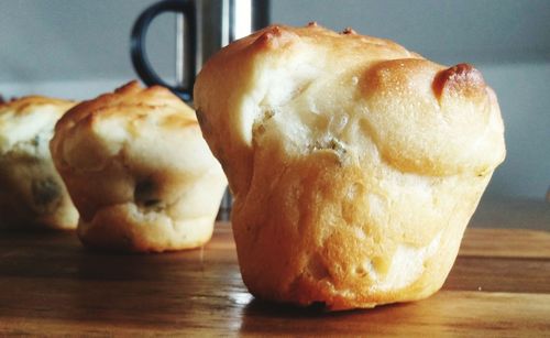 Close-up of bread on table