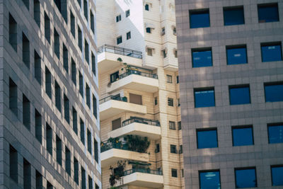 Low angle view of modern building in city