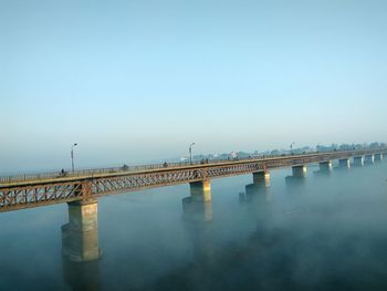 Bridge over river against clear sky