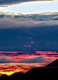 Scenic view of dramatic sky during sunset