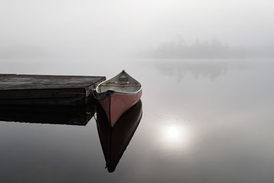 Low angle view of boat against sky