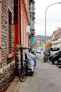 Cars parked in front of building