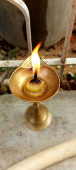 Close-up of lit candle