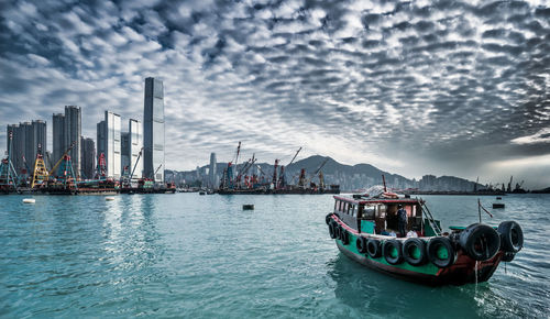 View of boats in sea