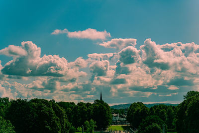 Panoramic view of trees against sky