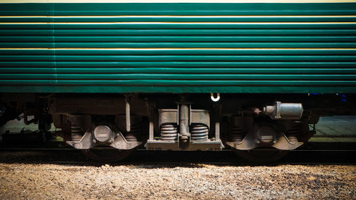 Close-up of train on tracks