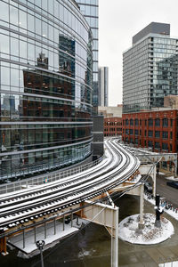 High angle view of city street