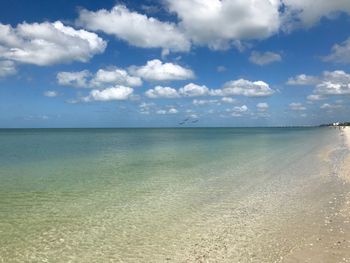 Scenic view of beach against sky
