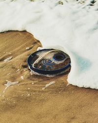 High angle view of surf on beach