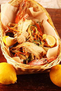 Close-up of bread in basket