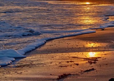 Scenic view of beach during sunset