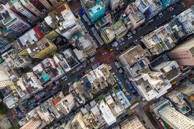 Aerial view of modern buildings in city