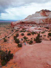Scenic view of desert against sky