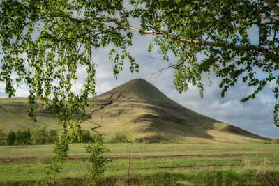 Scenic view of land against sky