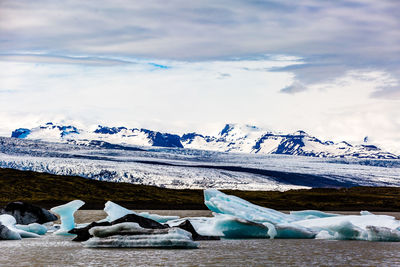 Sculptures by the crazy winds that scraped through the land - glacier lake, iceland