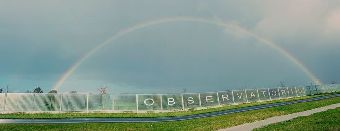 Scenic view of rainbow against sky