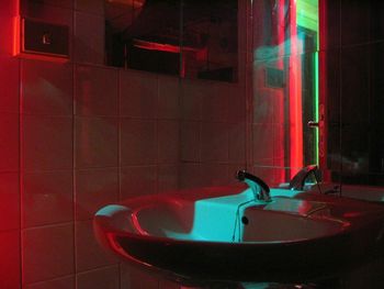 Close-up of illuminated lights at night