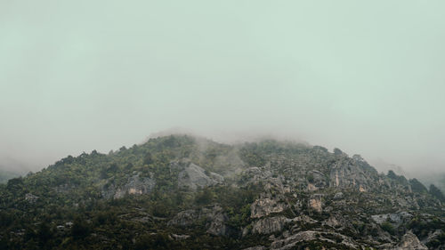 Mountain in clouds