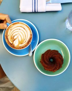 High angle view of coffee on table