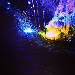 Illuminated lights at night