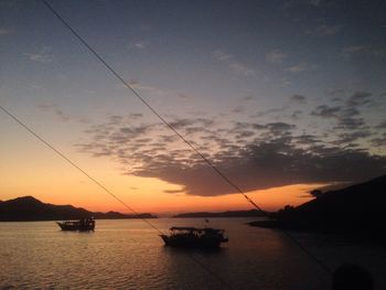 Scenic view of sea against sky at sunset