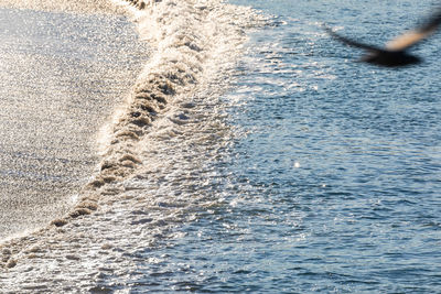 High angle view of sea waves