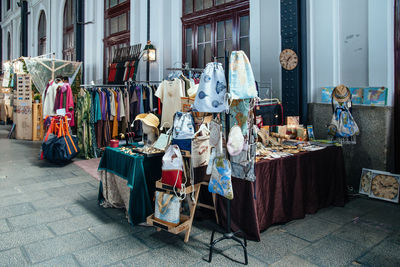 Various objects for sale at market in city