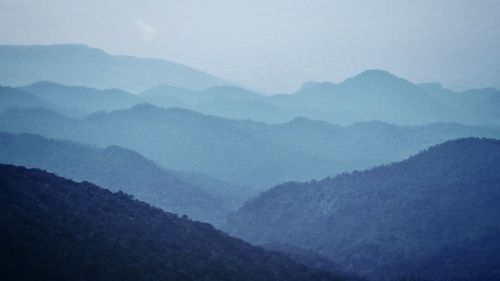 Scenic view of mountains against clear sky
