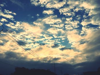 Low angle view of cloudy sky