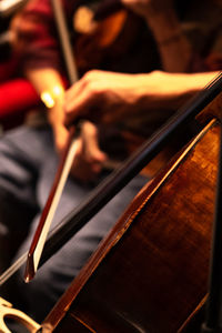 Close-up of two people on stage