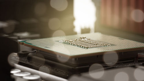 Close-up of computer keyboard on table