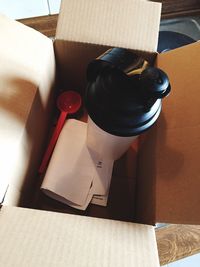 Close-up of paper on table