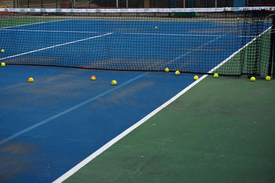 High angle view of tennis court