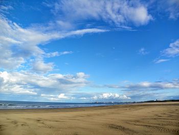 Scenic view of beach against sky