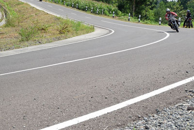 View of bicycle parked on road