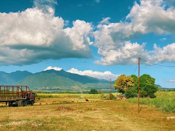 Scenic view of field against sky