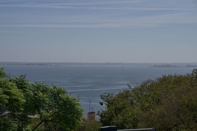 High angle view of sea against sky