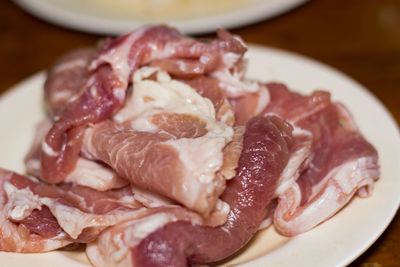 Close-up of meat on plate